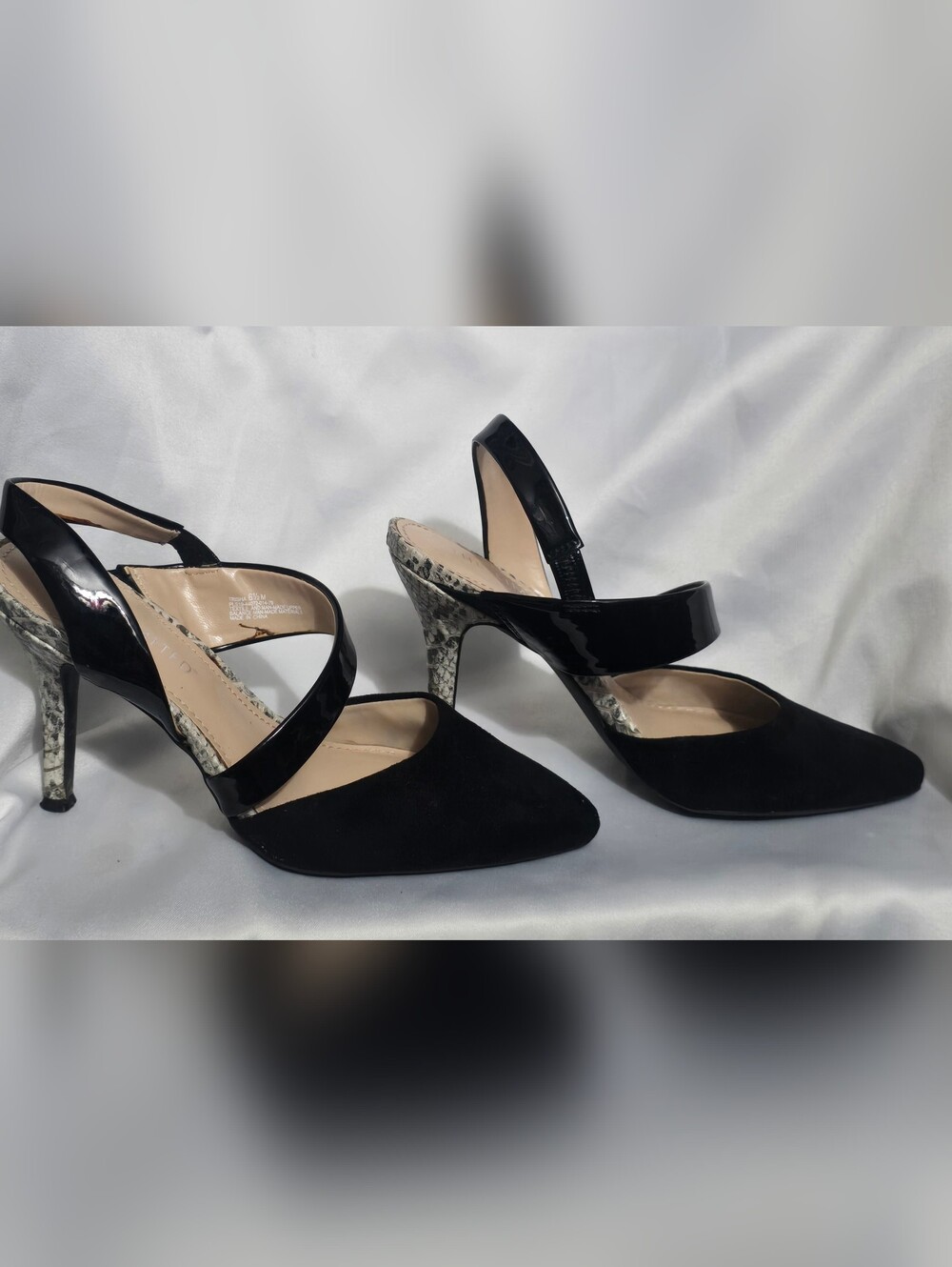 The Limited Trisha Black  Sling Back Shoe w/ Animal Print Heel Size 6.5 M